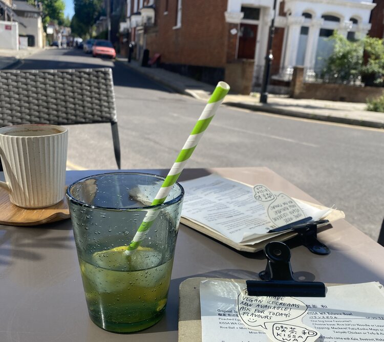 Honey and lemon iced tea from Kissawa cafe, Highbury London