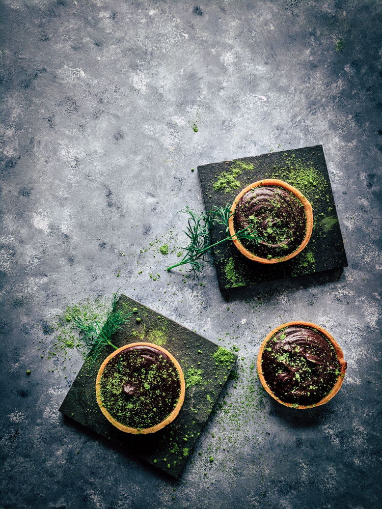 Matcha Dark Chocolate Tarts